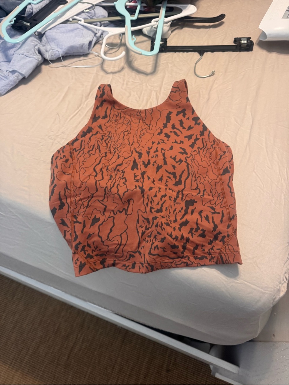 lululemon athletica Rust Orange Abstract Print Crop Tank